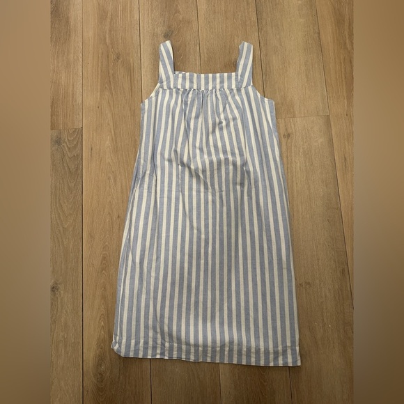 Joules Striped blue & white apron dress zip back - Picture 2 of 7